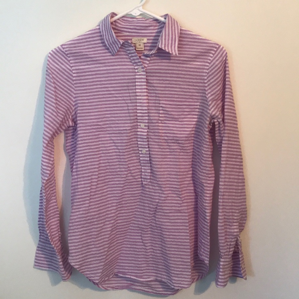 J. Crew Purple and White Shirt